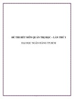 Đề thi kết thúc môn quản trị học - đại học ngân hàng ppt