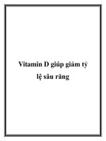 Vitamin D giúp giảm tỷ lệ sâu răng docx