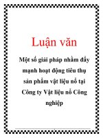 Luận văn: Một số giải pháp nhằm đẩy mạnh hoạt động tiêu thụ sản phẩm vật liệu nổ tại Công ty Vật liệu nổ Công nghiệp pot