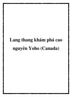 Lang thang khám phá cao nguyên Yoho (Canada) ppt