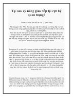 Tại sao kỹ năng giao tiếp lại cực kỳ quan trọng? docx