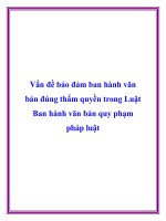 Vấn đề bảo đảm ban hành văn bản đúng thẩm quyền trong Luật Ban hành văn bản quy phạm pháp luật potx