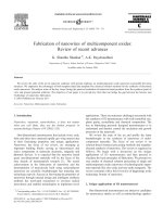 fabrication of nanowires of multicomponent oxides review of recent advances