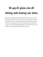 Bí quyết giảm cân để không ảnh hưởng sức khỏe ppt