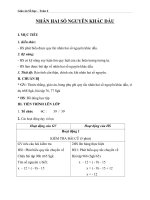 số học 6 - giáo án bài nhân hai số nguyên khác dấu - gv.trương đức thanh