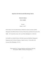 Regulation of the Pharmaceutical - Biotechnology Industry