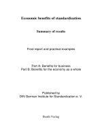 Economic benefits of standardization Summary of results Final report and practical examples pdf