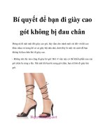 Bí quyết để bạn đi giày cao gót không bị đau chân potx