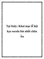 Tại Italy: Khai mạc lễ hội kẹo socola lớn nhất châu Âu pdf