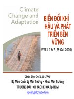 BIẾN ĐỔI KHÍ HẬU VÀ PHÁT TRIỂN BỀN VỮNG WEEK 6 & 7 (29 Oct 2010) pptx