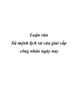 Luận văn Sứ mệnh lịch sử của giai cấp công nhân ngày nay pptx