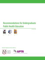 Recommendations for Undergraduate Public Health Education potx