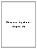 Hỏng men răng vì nước uống trái cây ppt