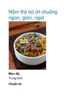 Nộm thịt bò ớt chuông ngon, giòn, ngọt ppt