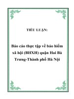 TIỂU LUẬN: Báo cáo thực tập về bảo hiểm xã hội (BHXH) quận Hai Bà Trưng-Thành phố Hà Nội doc