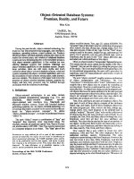 Object-Oriented Database Systems: Promises, Reality, and Future pdf