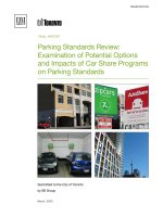 Parking Standards Review: Examination of Potential Options and Impacts of Car Share Programs on Parking Standards ppt