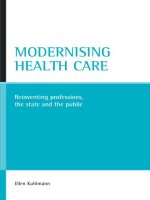 MODERNISING HEALTH CARE Reinventing professions, the state and the public pdf