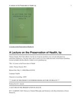 A Lecture on the Preservation of Health pdf
