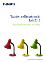 TAXATION AND INVESTMENT IN ITALY 2012: REACH, RELEVANCE AND RELIABILITY docx