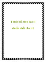 4 bước để chọn bác sĩ chuẩn nhất cho trẻ pptx