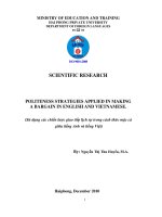 Sử dụng các chiến lược giao tiếp lịch sự trong cách thức mặc cả giữa tiếng Anh và tiếng Việt