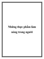 Những thực phẩm làm nóng trong người potx