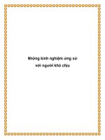 Những kinh nghiệm ứng xử với người khó chịu potx