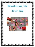 Bó hoa hồng rực rỡ từ dây ruy băng pot