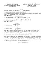 ĐỀ THI KHẢO SÁT MÔN TOÁN LỚP 12C LẦN 1 docx