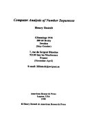 computer analysis of number sequences - h. ibstedt