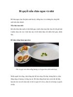 Bí quyết nấu cháo ngon và nhừ docx