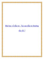 Bài học về đầu tư : Tại sao đầu tư thường rắc rối ? pot