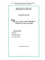 Tiểu Luận: Quản Lý Thư Viện Trường CĐVHNT&DLSG pot