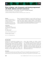 Báo cáo khoa học: Plant oxylipins: role of jasmonic acid during programmed cell death, defence and leaf senescence doc