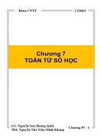 Lập trình hướng đối tượng TOÁN TỬ SỐ HỌC