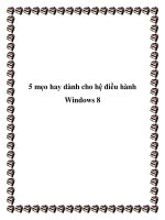 5 mẹo hay dành cho hệ điều hành Windows 8 pdf