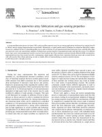 tio2 nanowires array fabrication and gas sensing properties