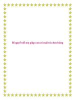 Bí quyết để mẹ giúp con có mái tóc đen bóng. ppt