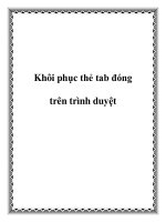 Khôi phục thẻ tab đóng trên trình duyệt potx