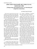 Uống thuốc cùng ăn bưởi: một tương tác hay, nhưng nguy hiểm (Taking drugs with grapefruit juice: an interesting but dangerous interaction) pot