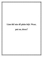 Làm thế nào để phân biệt: Wear, put on, dress? pdf