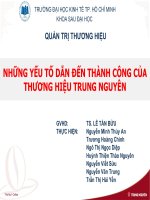 NHỮNG YẾU TỐ DẪN ĐẾN THÀNH CÔNG CỦA THƯƠNG HIỆU TRUNG NGUYÊN ppt