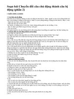 Soạn bài Chuyển đổi câu chủ động thành câu bị động (phần 2)