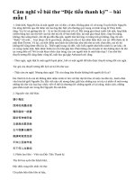 Cảm nghĩ về bài thơ “Độc tiểu thanh ký” – bài mẫu 1