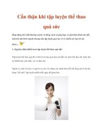 Cẩn thận khi tập luyện thể thao quá sức docx