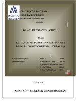 Kế toán chi phí, doanh thu và kết quả kinh doanh tại công ty cổ phần du lịch đăk lắk