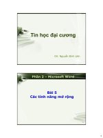 Tin học đại cương - Phần 2 – Microsoft Word - Bài 5 Các tính năng mở rộng pot