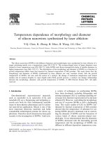Temperature dependence of morphology and diameter of silicon nanowires synthesized by laser ablation