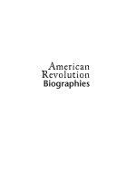 American Revolution Biographies.Volume 2: K–Z pdf